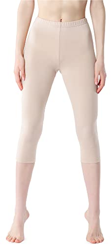 Bellivalini Damen Leggings 3/4 aus Viskose BLV50-204 (Beige, S) von Bellivalini