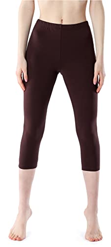 Bellivalini Damen Leggings 3/4 aus Viskose BLV50-204 (Braun, XXL) von Bellivalini