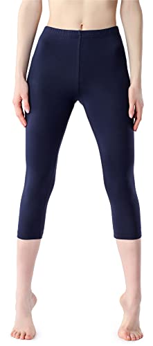 Bellivalini Damen Leggings 3/4 aus Viskose BLV50-204 (Dunkelblau, 3XL) von Bellivalini