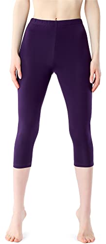 Bellivalini Damen Leggings 3/4 aus Viskose BLV50-204 (Pflaume, M) von Bellivalini