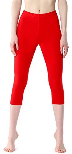 Bellivalini Damen Leggings 3/4 aus Viskose BLV50-204 (Rot, 3XL) von Bellivalini