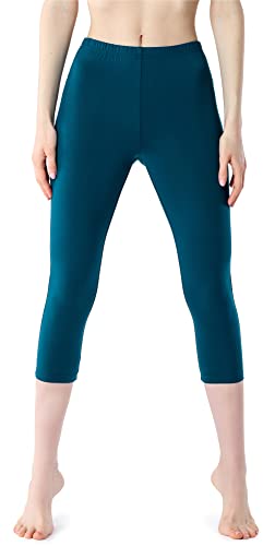 Bellivalini Damen Leggings 3/4 aus Viskose BLV50-204 (Smaragdgrün, S) von Bellivalini