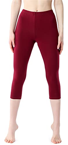 Bellivalini Damen Leggings 3/4 aus Viskose BLV50-204 (Weinrot, M) von Bellivalini