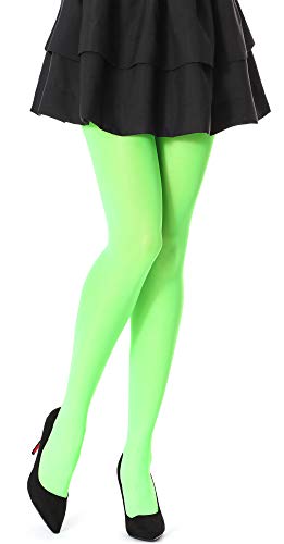 Bellivalini Damen Strumpfhose Mikrofaser 40 DEN BLVFI1001 Öko-Tex Standard 100 (Neon Lime, XXXL (Herstellergröße: 7)) von Bellivalini