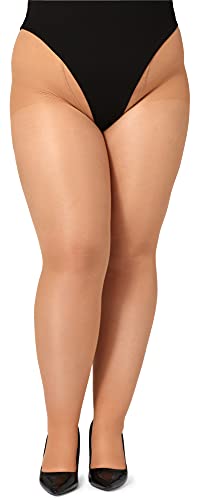 Bellivalini Damen Strumpfhose Plus Size Große Größen 40 DEN BLV-1125 (Amber, 3XL) von Bellivalini