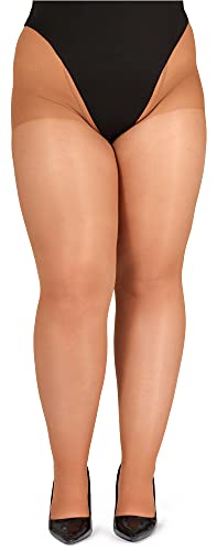 Bellivalini Damen Strumpfhose Plus Size Große Größen 40 DEN BLV-1125 (Bronze, 4XL) von Bellivalini