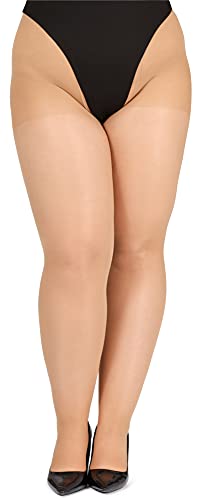 Bellivalini Damen Strumpfhose Plus Size Große Größen 40 DEN BLV-1125 (Daino, 4XL) von Bellivalini