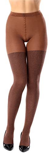 Bellivalini Damen Strumpfhose aus Baumwolle BLV-1116 (Braun, L) von Bellivalini