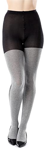 Bellivalini Damen Strumpfhose aus Baumwolle BLV-1118 (Schwarz Melange, L) von Bellivalini