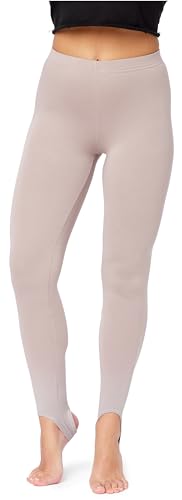 Bellivalini Damen Thermo Leggings Gefüttert mit Fußschlaufe für Winter Warme Apre Ski BLV50-321 (Caffelatte, 3XL) von Bellivalini