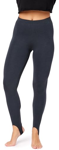 Bellivalini Damen Thermo Leggings Gefüttert mit Fußschlaufe für Winter Warme Apre Ski BLV50-321 (Graphite, 3XL) von Bellivalini