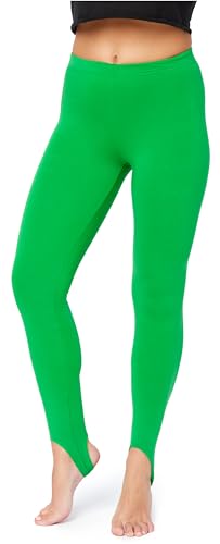 Bellivalini Damen Thermo Leggings Gefüttert mit Fußschlaufe für Winter Warme Apre Ski BLV50-321 (Grün, 3XL) von Bellivalini