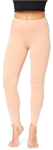 Bellivalini Damen Thermo Leggings Gefüttert mit Fußschlaufe für Winter Warme Apre Ski BLV50-321 (Hautfarben, L) von Bellivalini