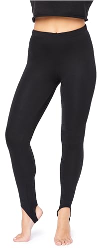 Bellivalini Damen Thermo Leggings Gefüttert mit Fußschlaufe für Winter Warme Apre Ski BLV50-321 (Schwarz, 3XL) von Bellivalini