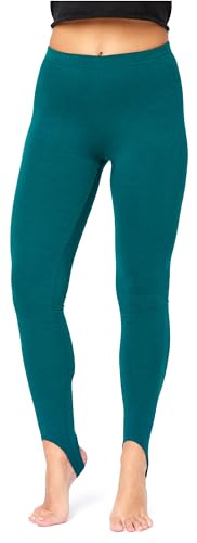 Bellivalini Damen Thermo Leggings Gefüttert mit Fußschlaufe für Winter Warme Apre Ski BLV50-321 (Smaragdgrün, XXL) von Bellivalini