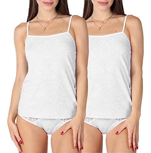 Bellivalini Damen Unterhemd aus Baumwolle BLV50-220 (2er-Pack: Melange, M) von Bellivalini