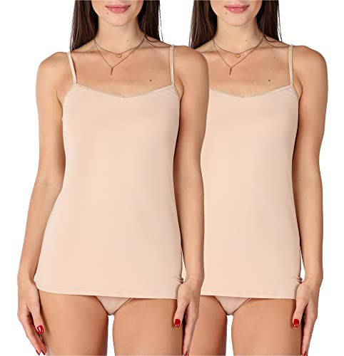 Bellivalini Damen Unterhemd aus Viskose BLV50-218 (2er-Pack: Nude, 4XL) von Bellivalini