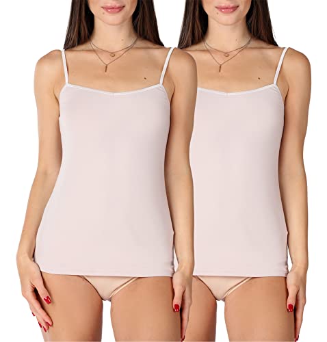 Bellivalini Damen Unterhemd aus Viskose BLV50-218 (2er-Pack: Pulver Rosa, XL) von Bellivalini