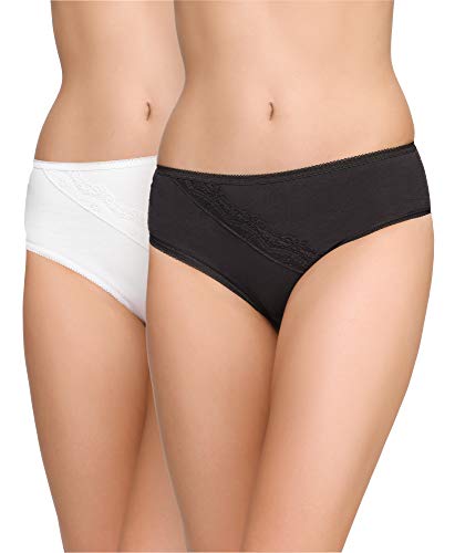 Bellivalini Damen Unterhose Miederslip Hoch Bequem BLVDA003 (Schwarz/Weiß (2Pack), 38 (Herstellergröße: M)) von Bellivalini