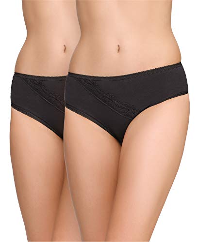Bellivalini Damen Unterhose Miederslip Hoch Bequem BLVDA003 (Schwarz (2Pack), 38 (Herstellergröße: M)) von Bellivalini