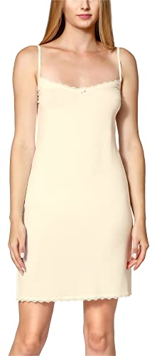Bellivalini Damen Unterkleid für durchsichtige Kleider kurz V Ausschnitt Petticoat Kleid BLV50-175 (Ecru, XL) von Bellivalini