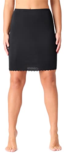 Bellivalini Damen Unterrock mit Spitze Petticoat für Rock BLV50-257 (Schwarz, XXL) von Bellivalini