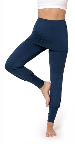 Bellivalini Damen Yogahose mit Rock Lang Trainingshose Bequeme Hose aus Viskose BLV50-275 (Dunkelblau, L) von Bellivalini