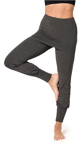 Bellivalini Damen Yogahose mit Rock Lang Trainingshose Bequeme Hose aus Viskose BLV50-275 (Dunkelmelange, S) von Bellivalini