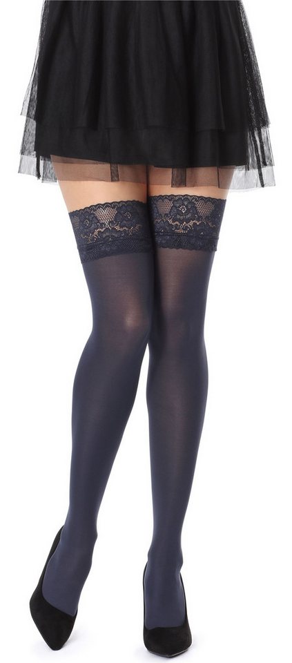 Bellivalini Halterlose Strümpfe Damen Halterlose Mikrofaser 40 DEN Strümpfe mit Spitze BLVFI1004 von Bellivalini