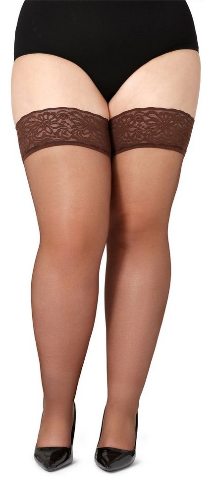 Bellivalini Halterlose Strümpfe Damen mit Spitze Plus Size 20 DEN BLV-1126 von Bellivalini