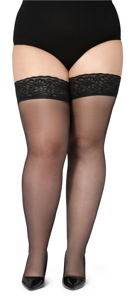 Bellivalini Halterlose Strümpfe Damen mit Spitze Plus Size 20 DEN BLV-1126 von Bellivalini