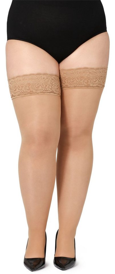 Bellivalini Halterlose Strümpfe Damen mit Spitze Plus Size 40 DEN BLV-1127 von Bellivalini