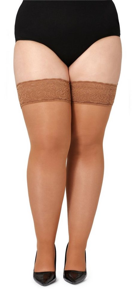 Bellivalini Halterlose Strümpfe Damen mit Spitze Plus Size 40 DEN BLV-1127 von Bellivalini
