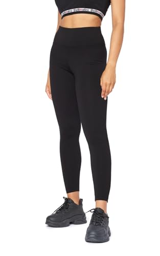 Bellivalini Leggings Damen High Waist Neon Lange 80er Jahre Sport Party Gym Tanz BLV50-295 (Schwarz, M) von Bellivalini