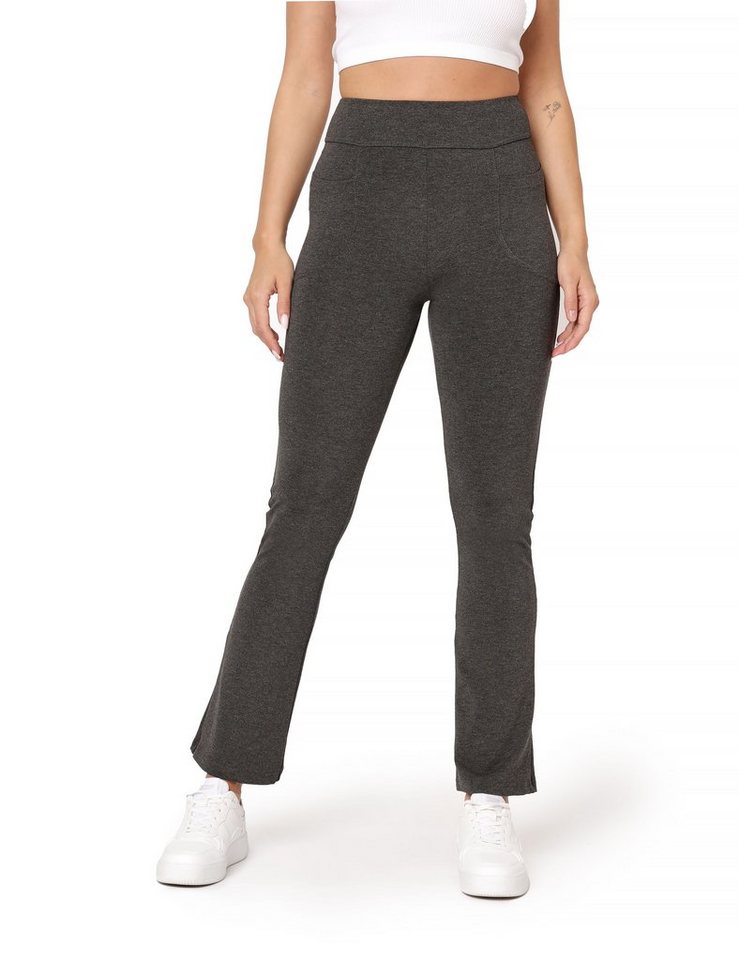 Bellivalini Leggings Damen Yogahose mit ausgestelltem Bein und Taschen BLV50-282 (1-tlg) mit Hoher Taille von Bellivalini