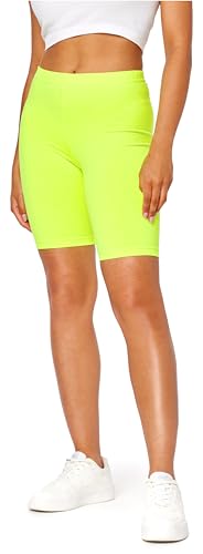 Bellivalini Neon Leggings Damen Kurz, Gym Leggings Damen, Knallige Hosen Damen ideal als Festival Outfit Damen oder Teil von einem 80er Jahre Outfit Damen BLV50-301 (Neon Gelb, M) von Bellivalini