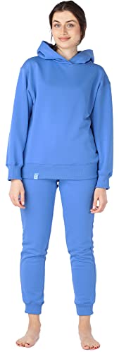 Bellivalini Sportanzug Damen Jogginganzug Trainingsanzug aus Baumwolle Zweiteiler Lange Ärmel BLV223 (Blau, L) von Bellivalini