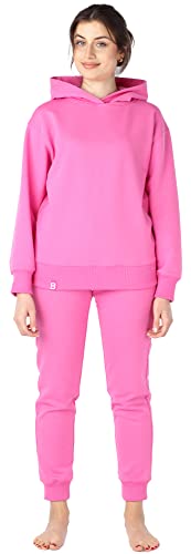 Bellivalini Sportanzug Damen Jogginganzug Trainingsanzug aus Baumwolle Zweiteiler Lange Ärmel BLV223 (Rosa, XL) von Bellivalini