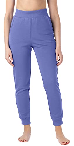 Bellivalini Sporthose Damen aus Baumwolle Jogginghose lang hohe Taille mit Taschen BLV50-209 (Lila-blau, M) von Bellivalini