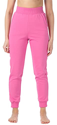 Bellivalini Sporthose Damen aus Baumwolle Jogginghose lang hohe Taille mit Taschen BLV50-209 (Rosa, M) von Bellivalini