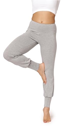 Bellivalini Yoga Hose Damen Lang Haremshose Bequeme Sommerhose Damen Leicht Freizeithose Trainingshose BLV50-278 (Melange, 3XL) von Bellivalini