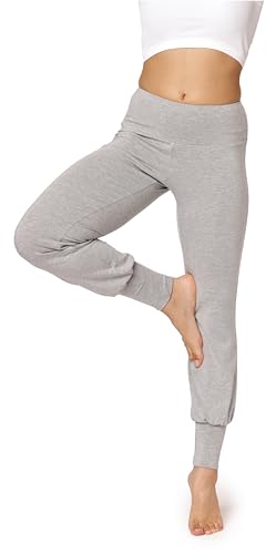 Bellivalini Yoga Hose Damen Lang Haremshose Bequeme Sommerhose Damen Leicht Freizeithose Trainingshose BLV50-278 (Melange, XS) von Bellivalini