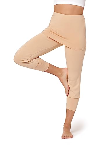 Bellivalini Yoga-Hose mit Rock 3/4 Trainingshose Yogahose Damen leichte Jogginghose aus Viskose BLV50-276 (Nude, S) von Bellivalini