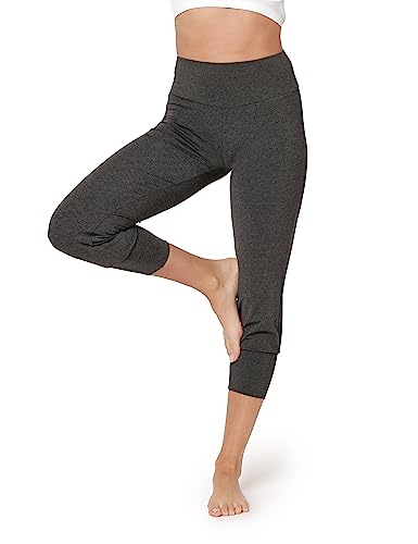 Bellivalini Yoga Leggings Haremshose Damen 3/4 Stoffhose Capri Trainingshose BLV50-283(Dunkelmelange, S) von Bellivalini