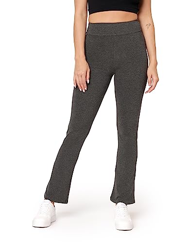 Bellivalini Yogahose für Damen dünne Jogginghose Weite Stoffhose Flare aus Viskose (Dunkelmelange, 3XL) von Bellivalini