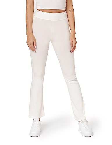 Bellivalini Yogahose für Damen dünne Jogginghose Weite Stoffhose Flare aus Viskose (Ecru, 3XL) von Bellivalini