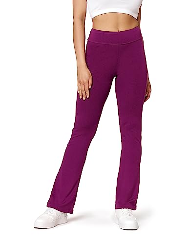 Bellivalini Yogahose für Damen dünne Jogginghose Weite Stoffhose Flare aus Viskose (Fuchsia, 3XL) von Bellivalini