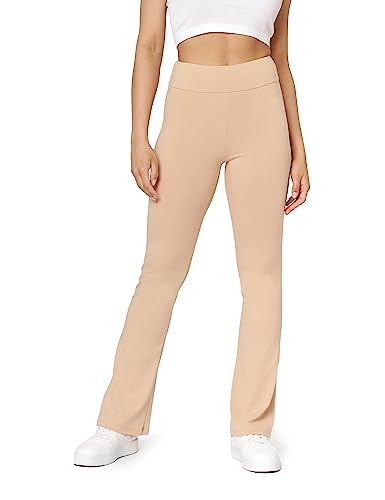 Bellivalini Yogahose für Damen dünne Jogginghose Weite Stoffhose Flare aus Viskose (Nude, M) von Bellivalini