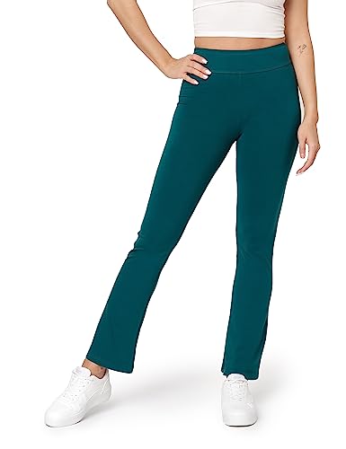 Bellivalini Yogahose für Damen dünne Jogginghose Weite Stoffhose Flare aus Viskose (Smaragdgrün, XL) von Bellivalini