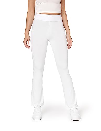 Bellivalini Yogahose für Damen dünne Jogginghose Weite Stoffhose Flare aus Viskose (Weiß, 3XL) von Bellivalini